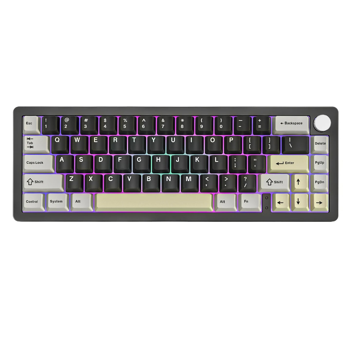 AL66 Wireless Mechanical Keyboard, CNC Aluminum 65% Knob Keyboards, Hot Swappable Pre-Lubed Switch, Customrgb for Win/Mac