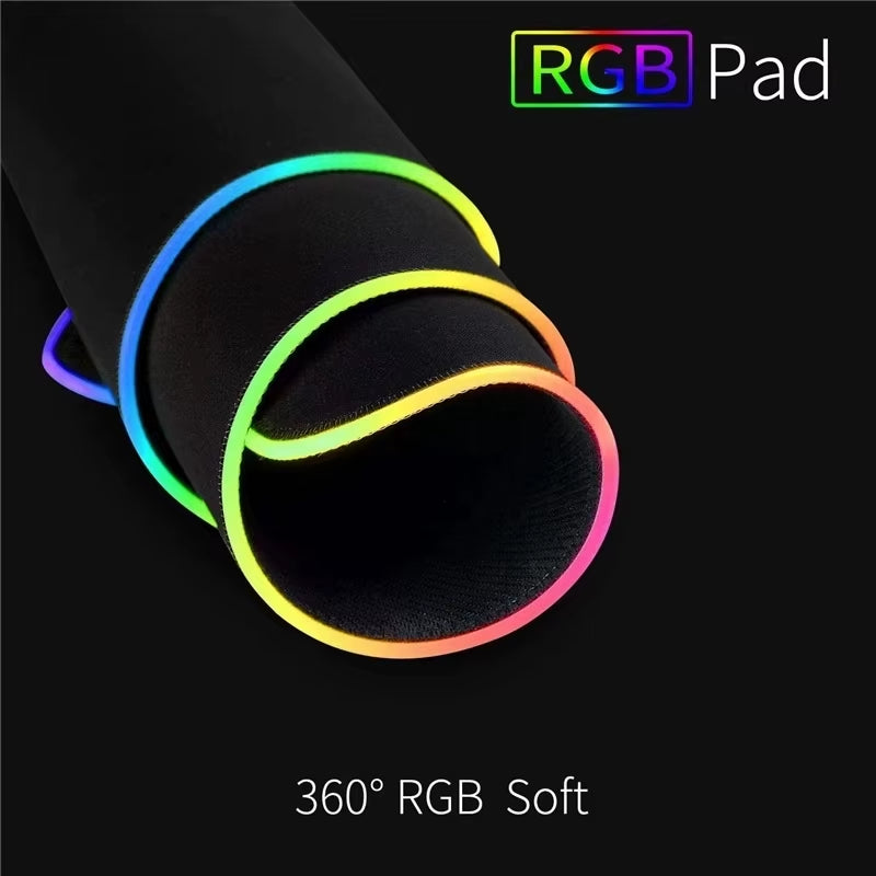 RGB Gaming Mouse Pad LED Light Keyboard Cover Desk Mat Colorful Mouse Pad Waterproof Multi-Size PC Computer Carpet with Backlit