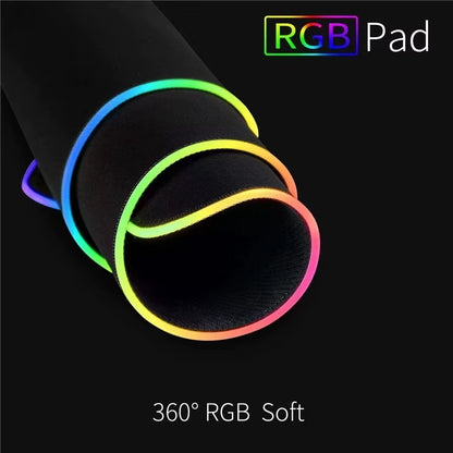 RGB Gaming Mouse Pad LED Light Keyboard Cover Desk Mat Colorful Mouse Pad Waterproof Multi-Size PC Computer Carpet with Backlit