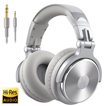 Professional DJ Headphones over Ear Studio Monitor Headset with Microphone HIFI Wired Bass Gaming Headset for Phone