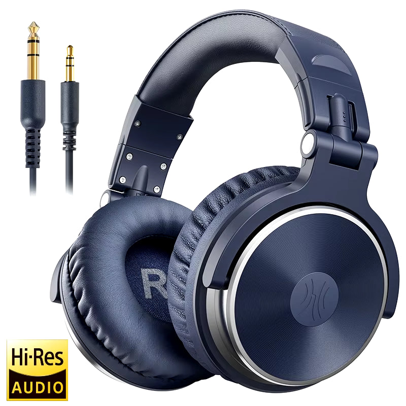 Professional DJ Headphones over Ear Studio Monitor Headset with Microphone HIFI Wired Bass Gaming Headset for Phone