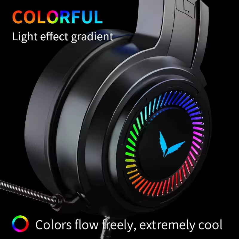 G60 Gaming Headset 7.1 Stereo Svirtual Surround Bass Earphone Headphone with Mic LED Light for Computer PC Gamer Foldable G58