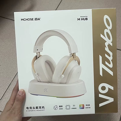 MCHOSE V9 Turbo Wireless Charging Gaming Headset Over-Ear Four-Mode with Microphone Professional Esports Headphones