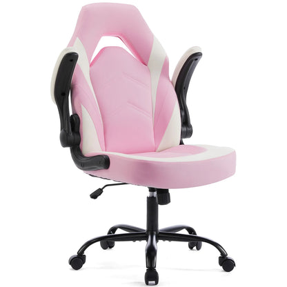 Ergonomic Office Computer Home Gaming Desk Chair Adjustable PU Leather Racing Chair Flip-Up Armrest for Christmas Furniture