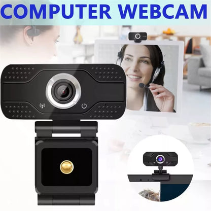 1080P Full HD Web Camera Manual Focus Computer Camera with Universal Clips Fits Laptops Desktops Monitors Webcam with Microphone