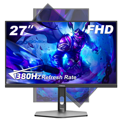 27 Inch 380Hz Gaming Monitor 1080P IPS 0.5Ms GTG Computer Monitor Adjustable Vertical Monitor Support Freesync HDR VESA
