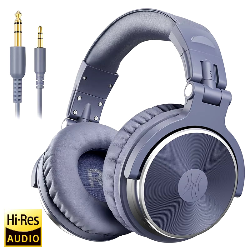 Professional DJ Headphones over Ear Studio Monitor Headset with Microphone HIFI Wired Bass Gaming Headset for Phone
