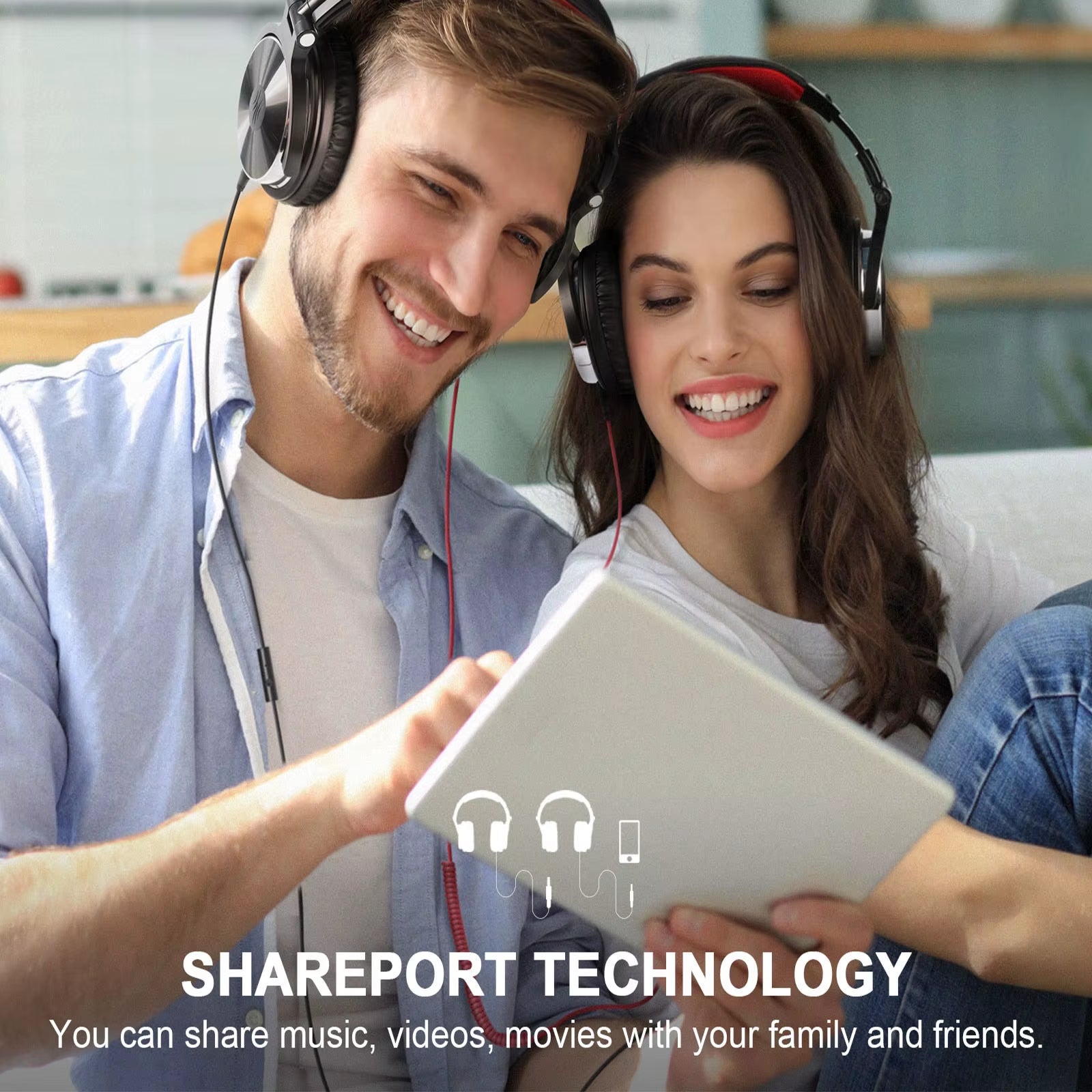 Professional DJ Headphones over Ear Studio Monitor Headset with Microphone HIFI Wired Bass Gaming Headset for Phone