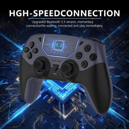 Wireless Gaming Controller for Ps5/Pc/Steam Deck  Effect Marco Dual Vibration 6-Axis Motion Contro Gamepad with Speaker