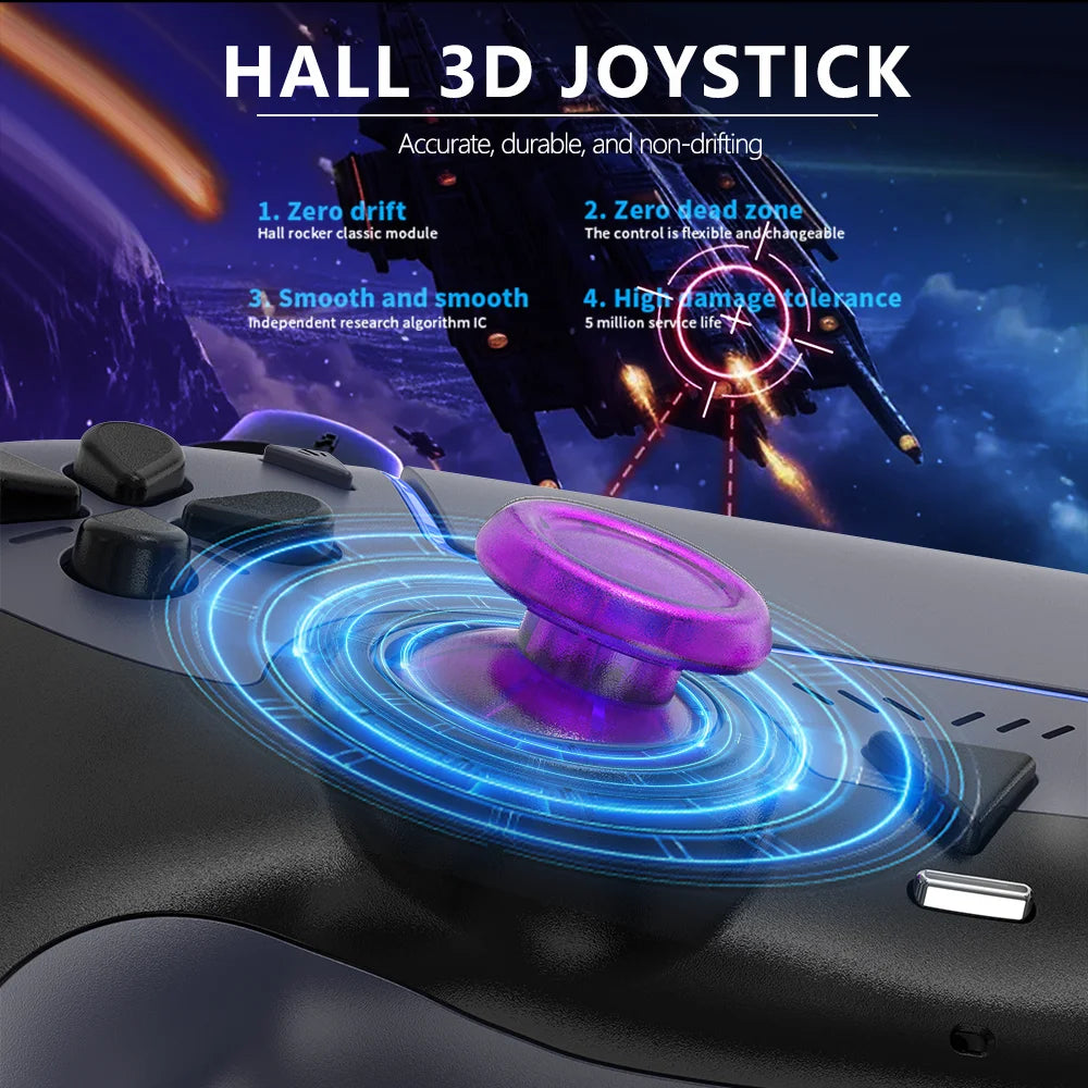 Wireless Gaming Controller for Ps5/Pc/Steam Deck  Effect Marco Dual Vibration 6-Axis Motion Contro Gamepad with Speaker