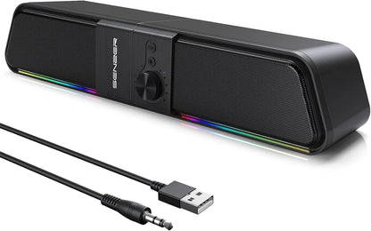 Computer Speakers-Gaming Speaker with Stereo Sound,Pc Sound Bar for Laptop Desktop Monitor (Bluetooth & 3.5Mm Aux)