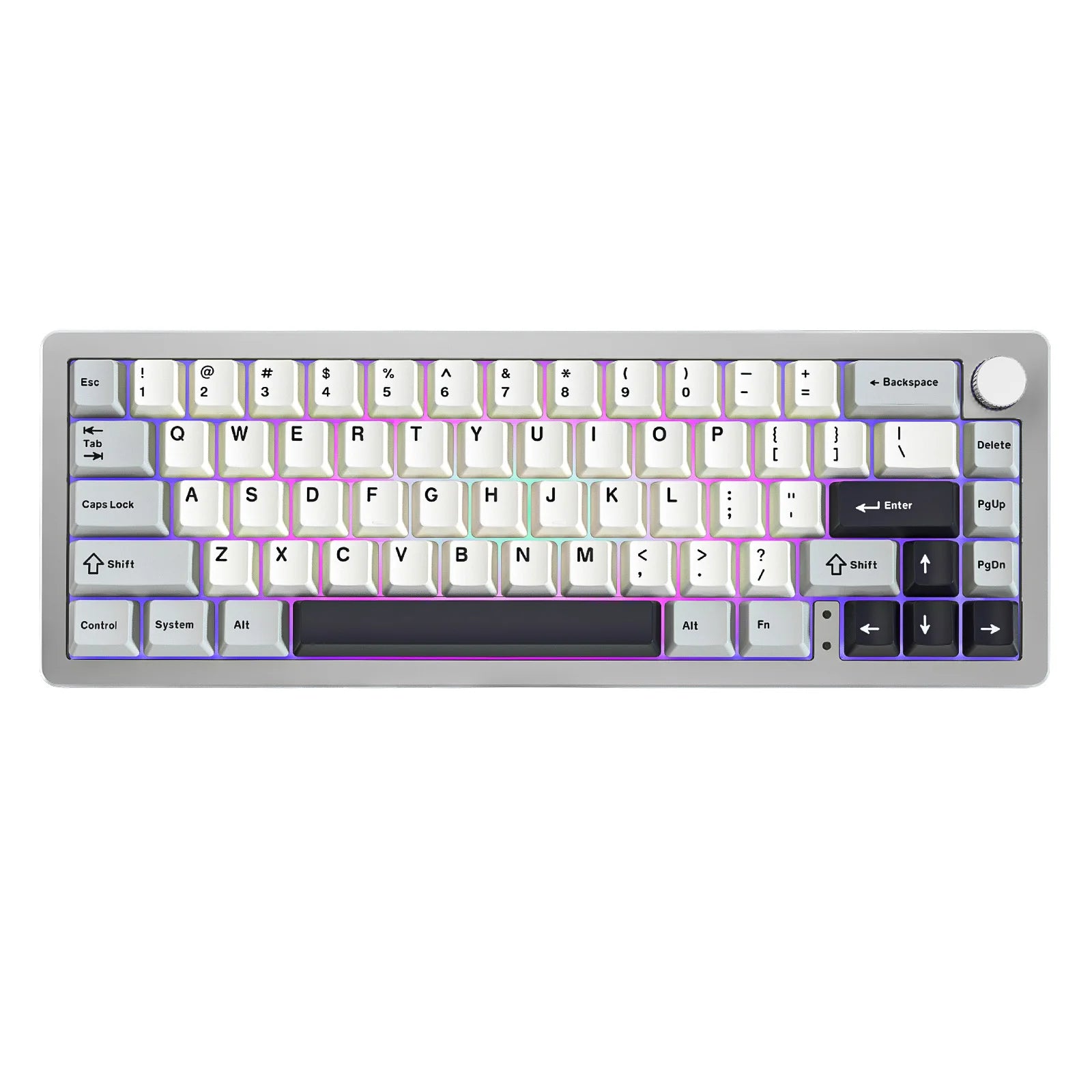 AL66 Wireless Mechanical Keyboard, CNC Aluminum 65% Knob Keyboards, Hot Swappable Pre-Lubed Switch, Customrgb for Win/Mac