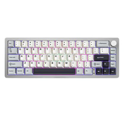 AL66 Wireless Mechanical Keyboard, CNC Aluminum 65% Knob Keyboards, Hot Swappable Pre-Lubed Switch, Customrgb for Win/Mac