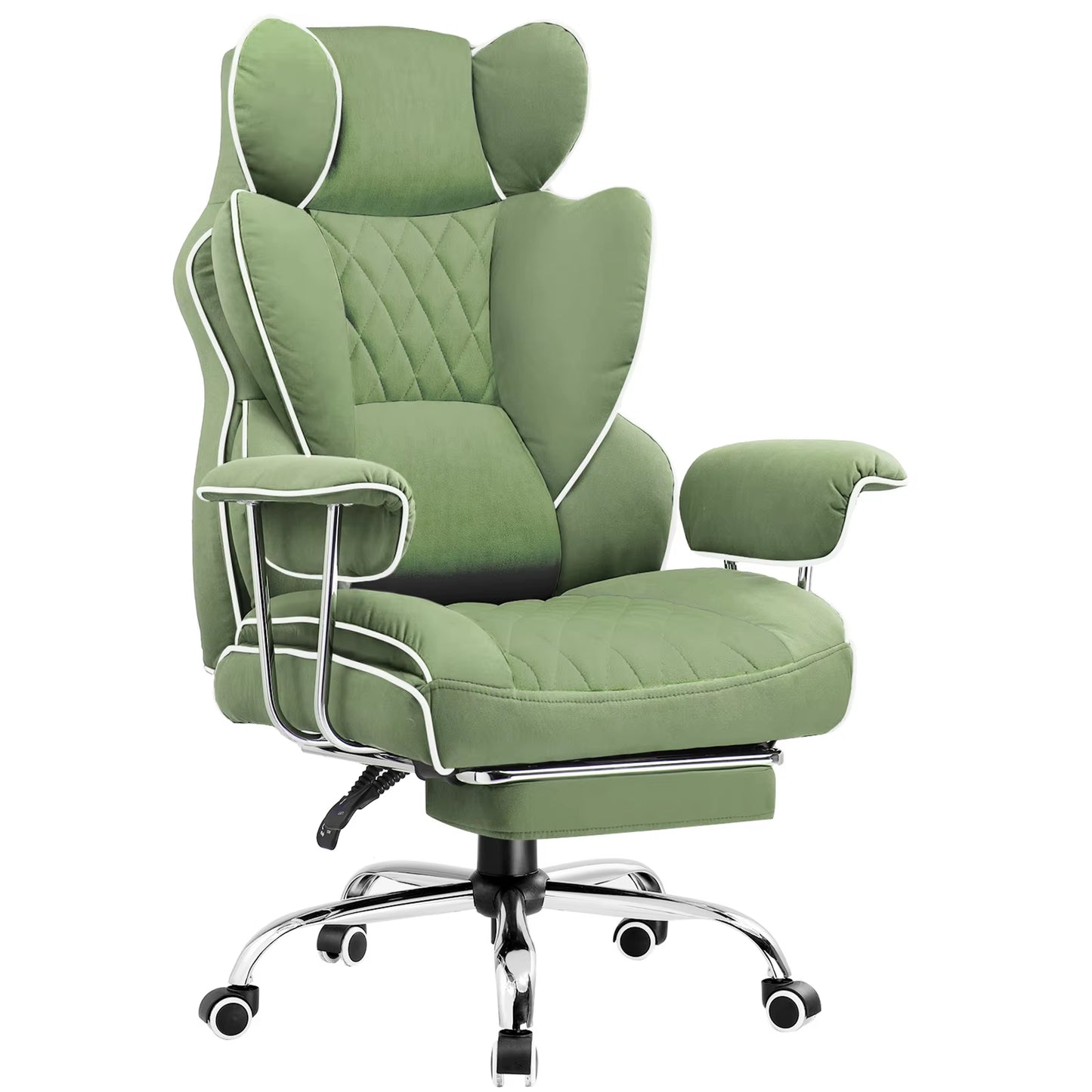 Big and Tall Gaming Chair with Pocket Spring Lumbar Support, Ergonomic Office Chair with Footrest