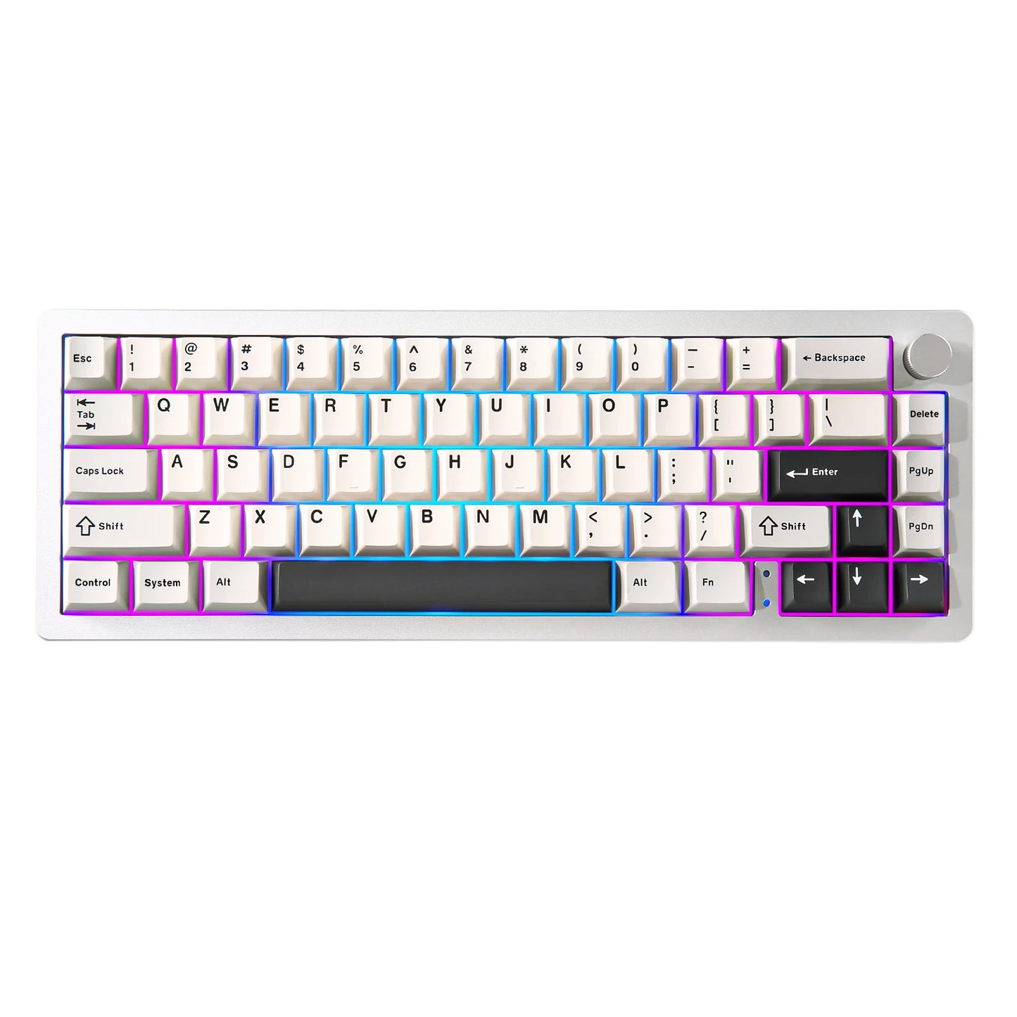 AL66 Wireless Mechanical Keyboard, CNC Aluminum 65% Knob Keyboards, Hot Swappable Pre-Lubed Switch, Customrgb for Win/Mac
