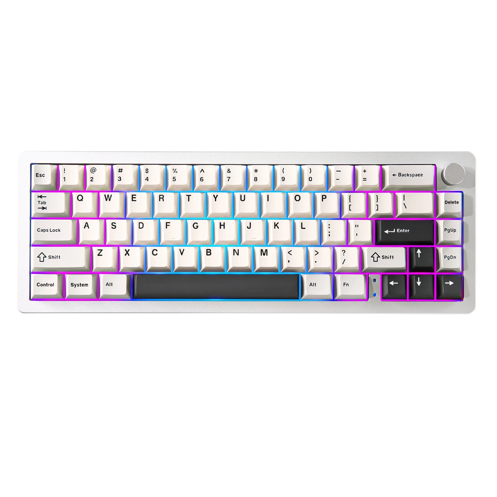 AL66 Wireless Mechanical Keyboard, CNC Aluminum 65% Knob Keyboards, Hot Swappable Pre-Lubed Switch, Customrgb for Win/Mac