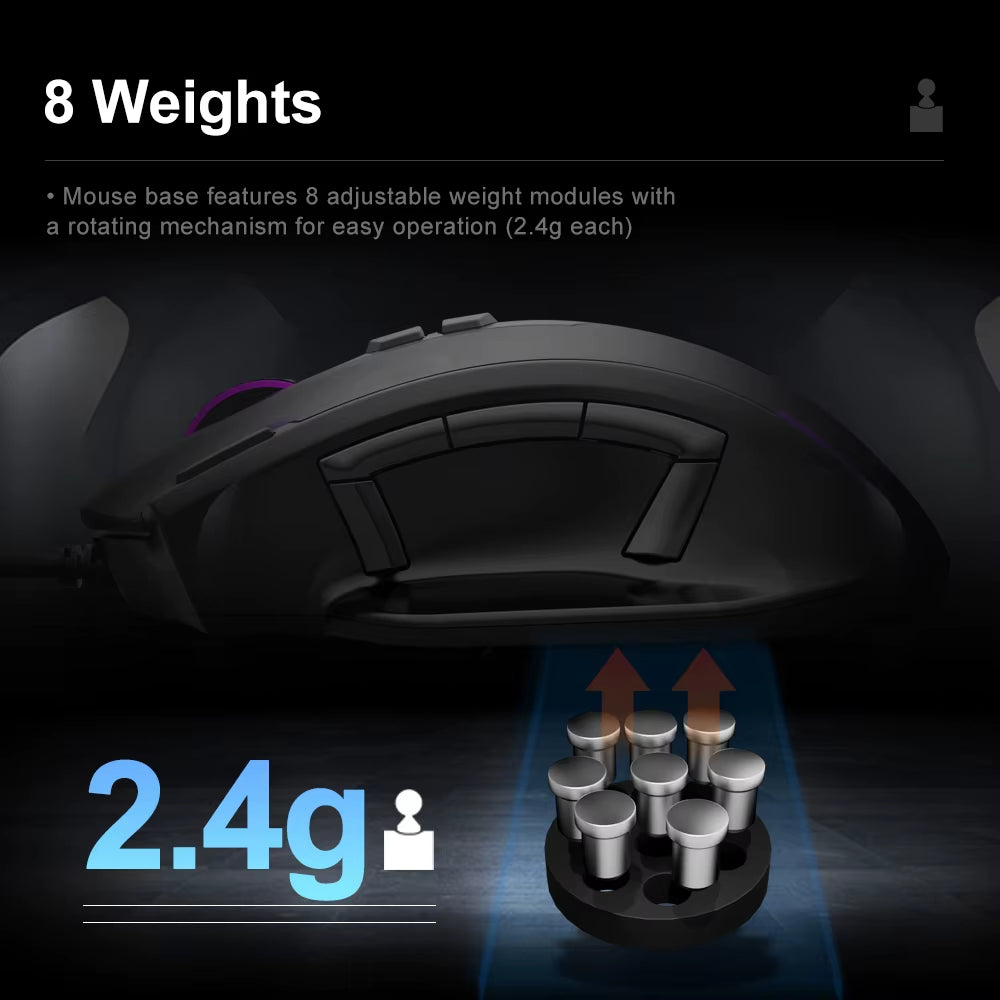 X-41 USB Wired RGB Gaming Mouse 24000 DPI SG8960 10 Buttons Programmable Game Optical Mice for Computer PC Laptop