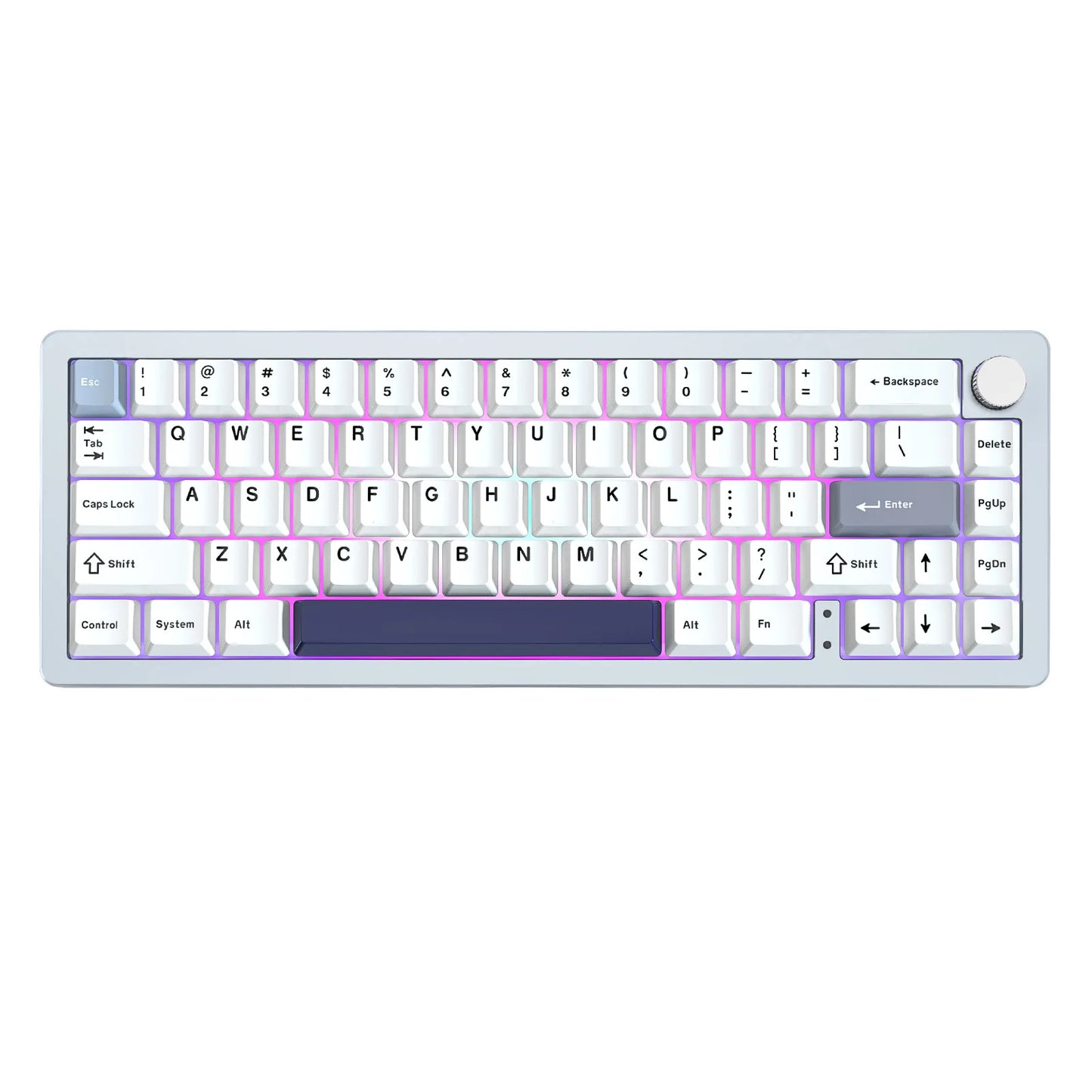AL66 Wireless Mechanical Keyboard, CNC Aluminum 65% Knob Keyboards, Hot Swappable Pre-Lubed Switch, Customrgb for Win/Mac