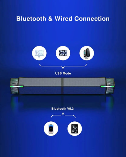 M20 Bluetooth Computer Speakers for PC Desktop Monitor, Wired Usb-Powered,Combine/Separate to Customize Your Desk