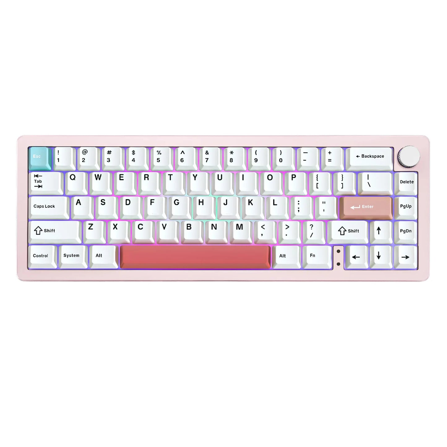 AL66 Wireless Mechanical Keyboard, CNC Aluminum 65% Knob Keyboards, Hot Swappable Pre-Lubed Switch, Customrgb for Win/Mac
