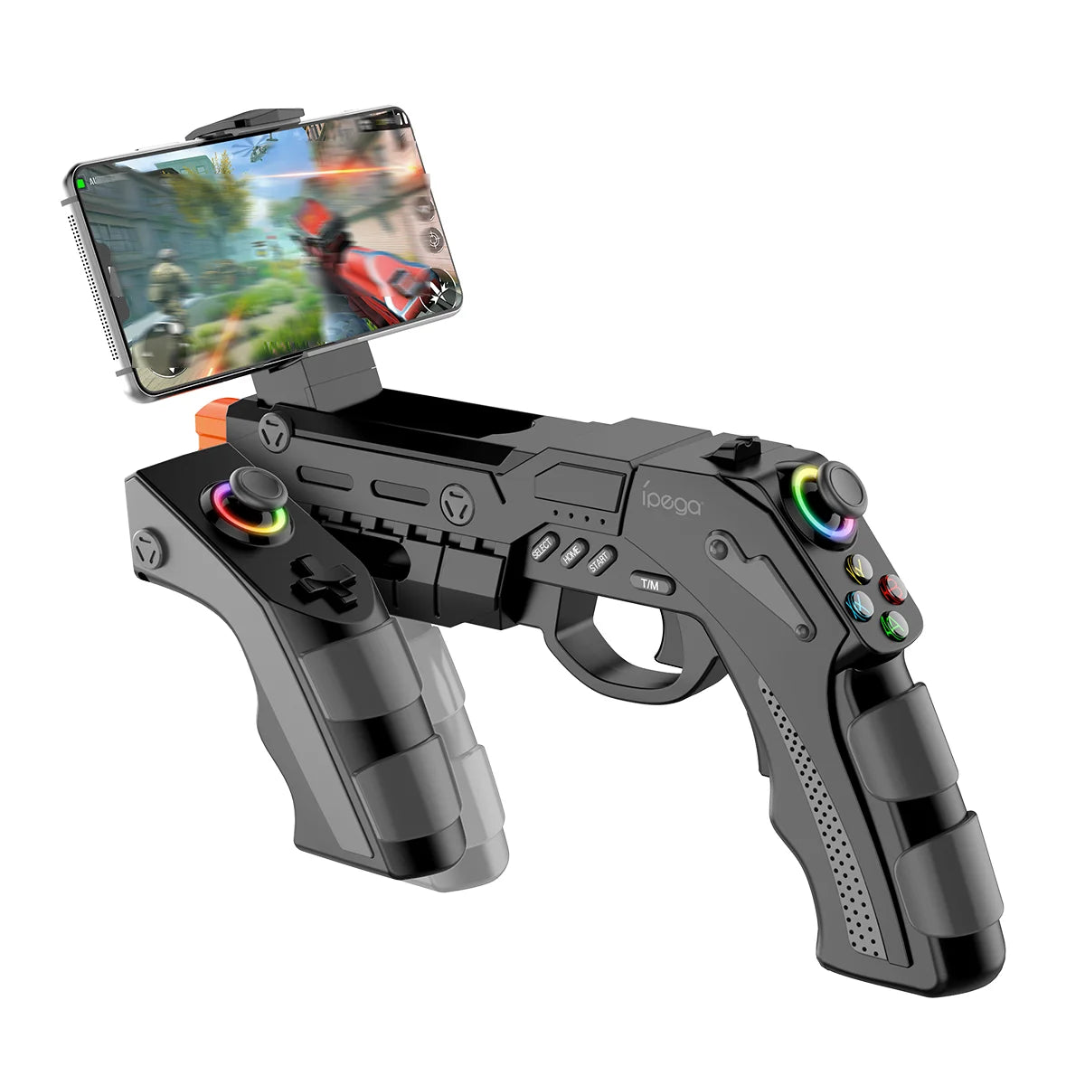 IPEGA PG-9257 Wireless Game Controller with Gyro, Vibration, Rapid Fire, and RGB Lighting for PS4, PS3, Android, iOS, Switch, and PC