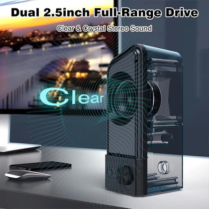 Computer Speakers-Gaming Speaker with Stereo Sound,Pc Sound Bar for Laptop Desktop Monitor (Bluetooth & 3.5Mm Aux)